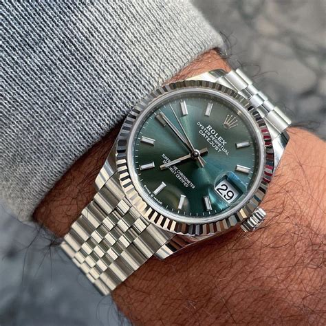 rolex datejust green numbers|Rolex Datejust green price.